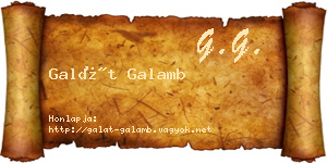 Galát Galamb névjegykártya